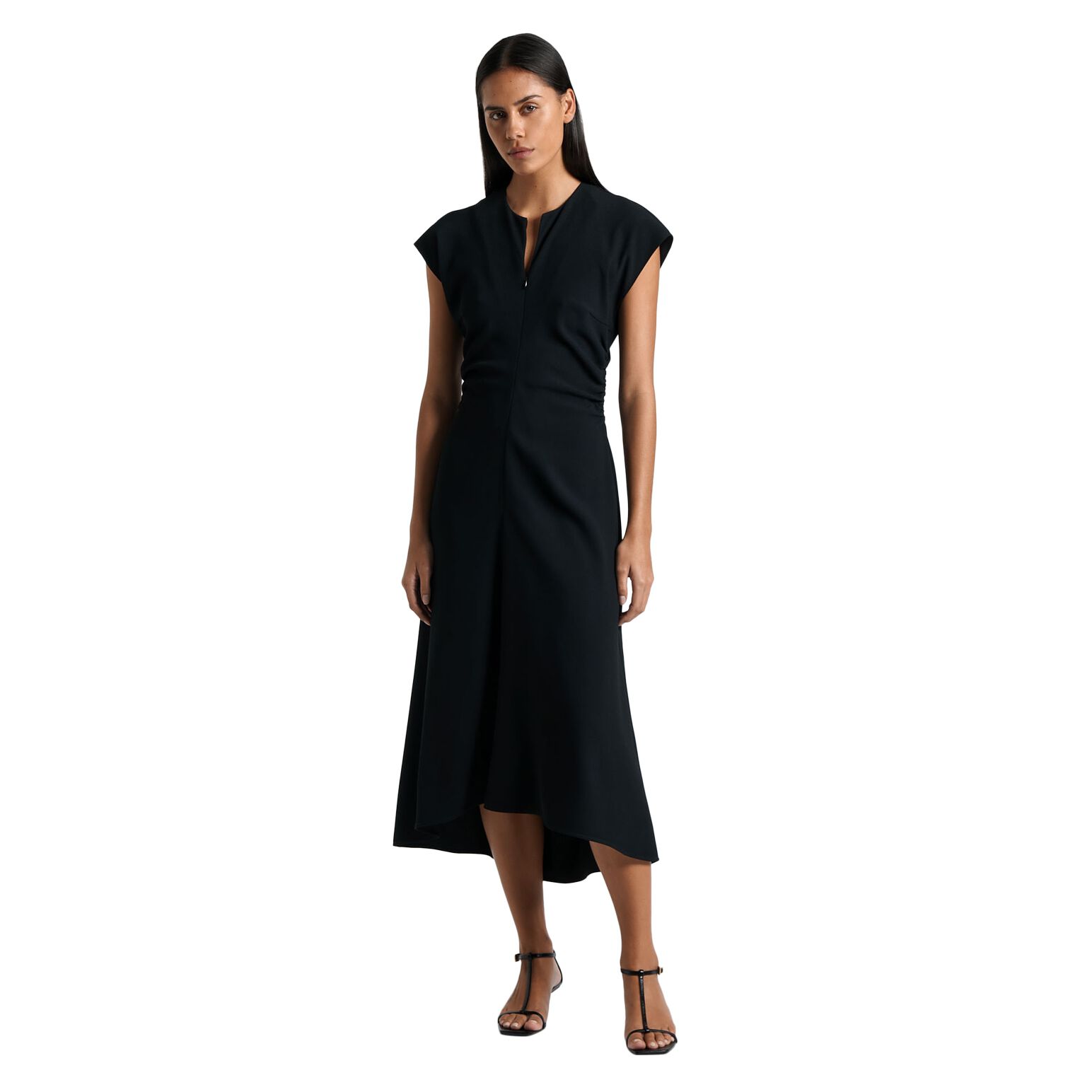 Cue Zip Front Tuck Detail Midi Dress Ballantynes Department Store